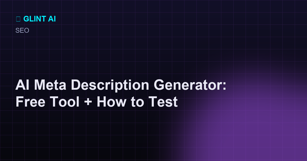 AI meta description generator with a 155-character snippet and a SERP preview
