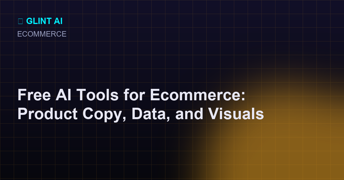 Free AI tools for ecommerce covering product copy, image backgrounds, JSON data, and SERP previews