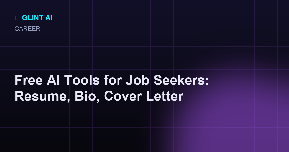 Free AI tools for job seekers covering resume, bio, and cover letter writing