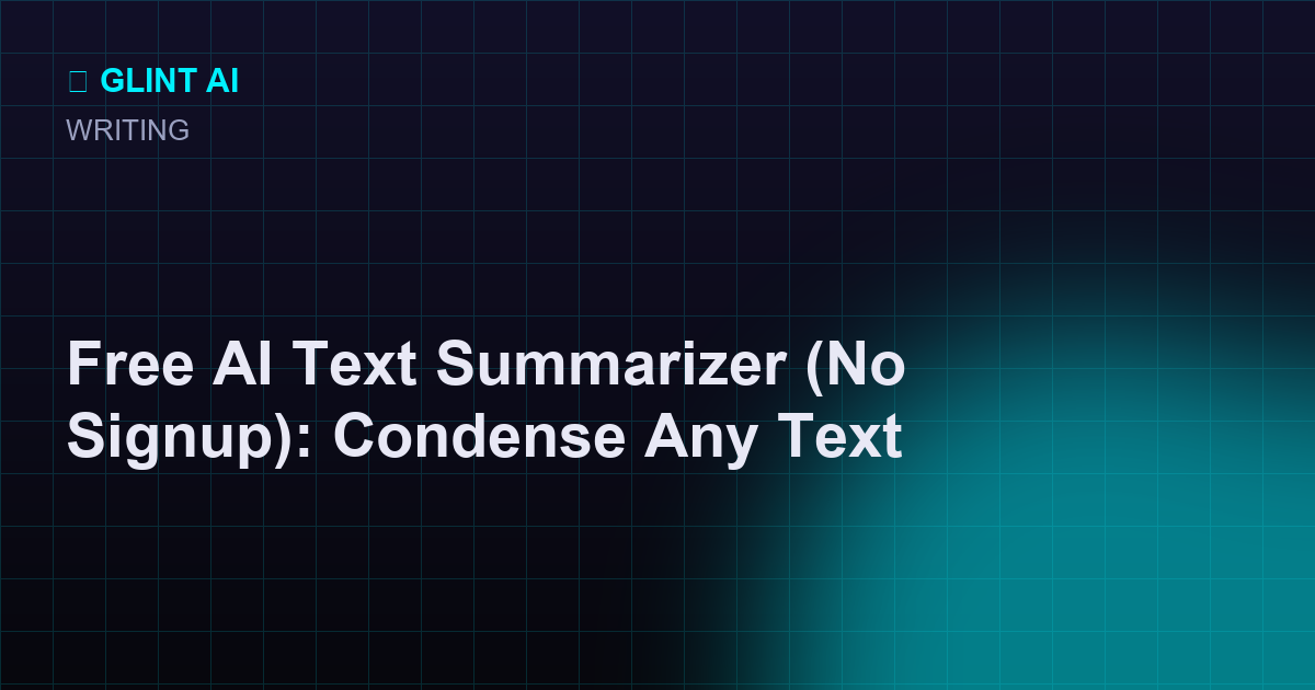 Free AI text summarizer condensing a long article into key points