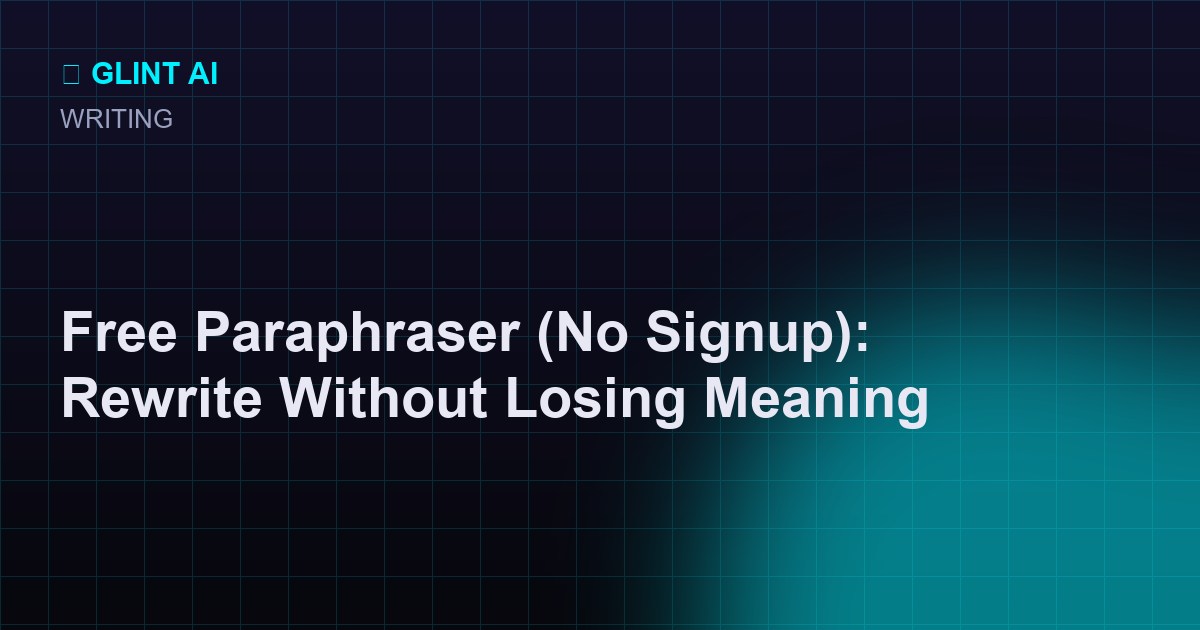 Free paraphraser showing an original sentence and a rewritten alternative
