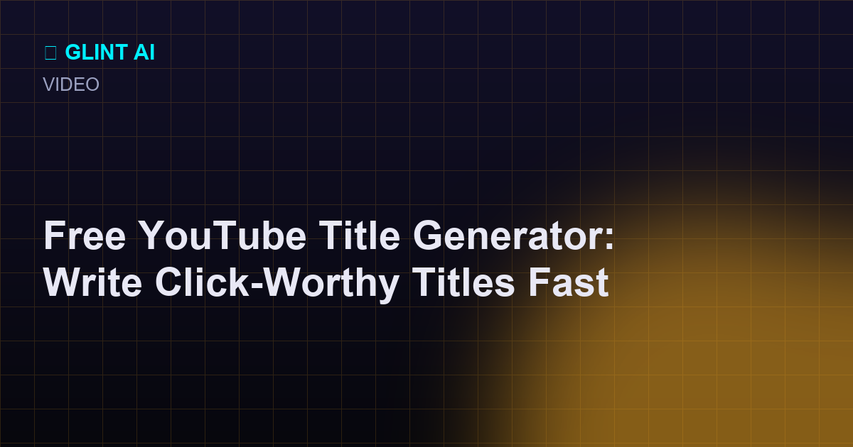 Free YouTube title generator listing title angles for one video topic