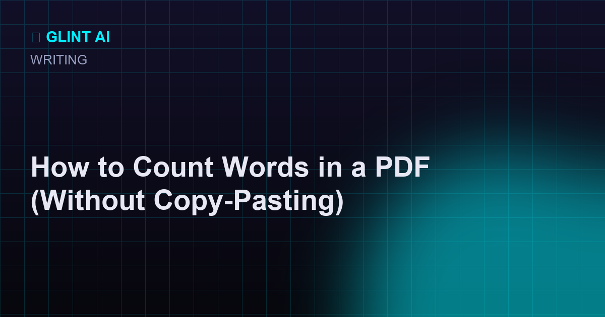 Word counter reporting the count of a PDF document after extracting its text