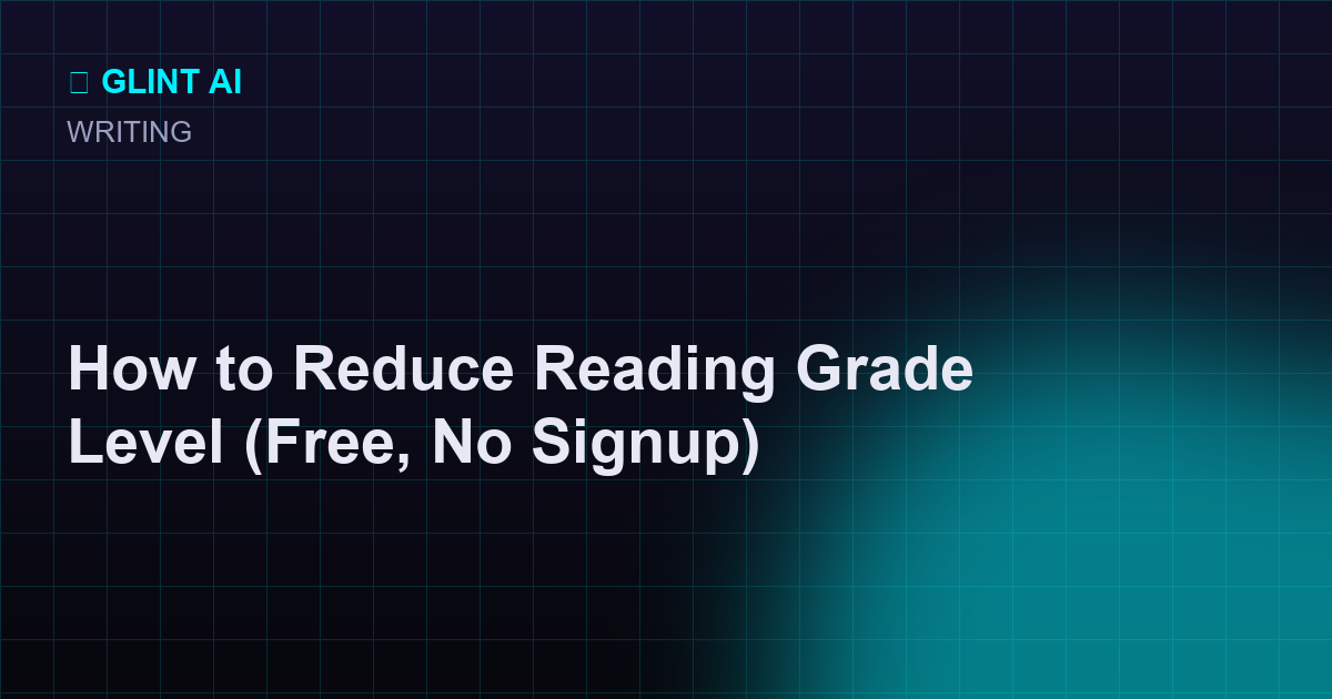 Readability report showing a grade level dropping after an edit