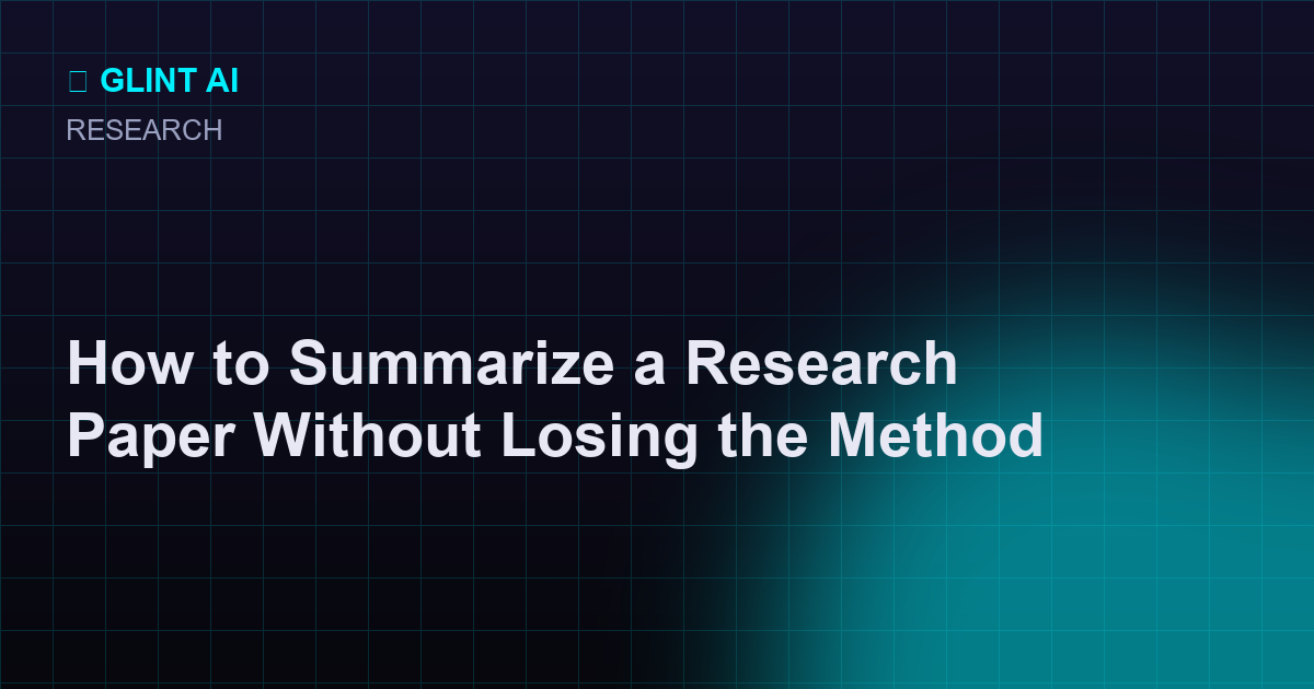 Research paper summary capturing question, method, result, and limitation