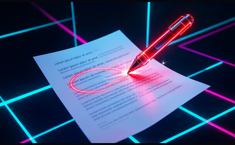 Cyberpunk illustration for the grammar checker guide