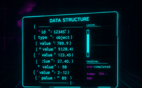 Cyberpunk illustration for the JSON formatter guide