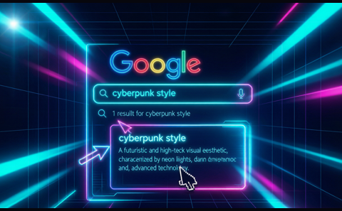 Cyberpunk illustration for the meta description CTR guide