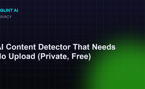 Cyberpunk illustration for the private no-upload AI content detector guide