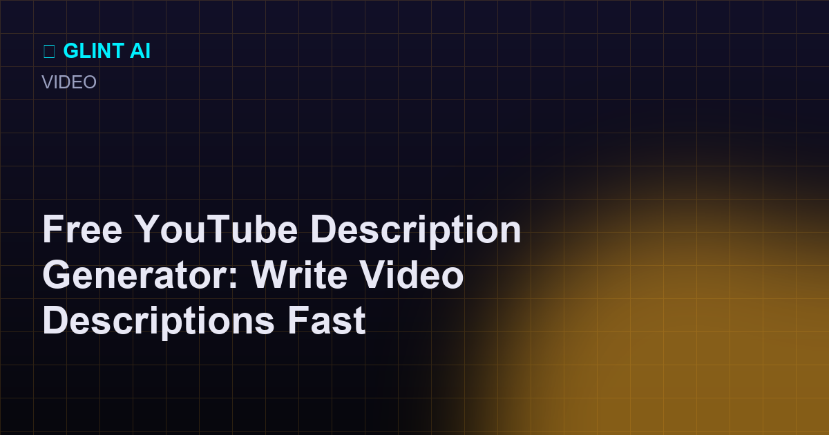 Free YouTube description generator with a hook, timestamps, and links template